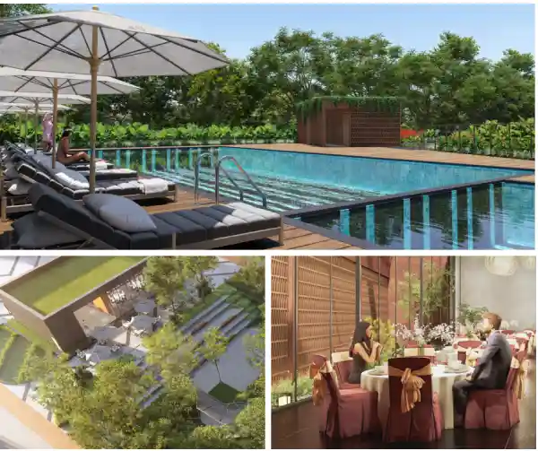 Assetz Miru and Miyo Apartment Swimming Pool View by Assetz Property Group located at Yelahanka, Bangalore Karnataka